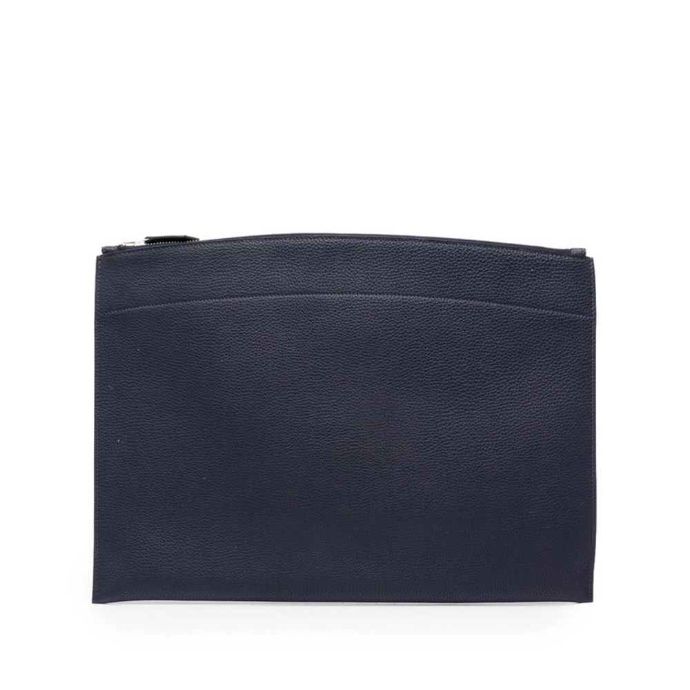 Hermes Bazaar Clutch Bag, Second X Stamp, Navy Togo Leather, Women's HERMES